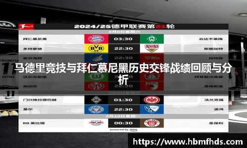 马德里竞技与拜仁慕尼黑历史交锋战绩回顾与分析